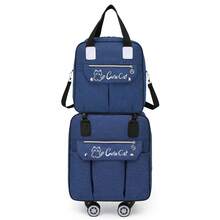 2pcs/Set 20" Underseat Carry On Luggage Oxford Expandable Softside Upright Luggage Set With 4 Spinner Wheels Rolling Travel Bags For Men Women - 寶藍色 - 查看 2