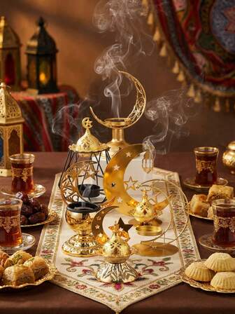 1pc Rama Incense Burner, Modern Minimalist Creative Desktop Decor Air Purifier Incense Holder, Star & Lantern Design, Suitable For Eid/Winter Solstice