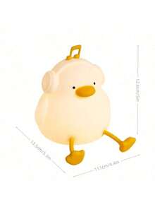 1pc Dimmable Rechargeable Cute Duck Night Light, Soft Silicone Touch Table Lamp, Dimmable Timer Light, 3-Level Brightness, Phone Holder, Night Light Suitable For Breastfeeding, Baby Room Decorating, Halloween, Christmas Gifts For Children, Boys, Girls, Adults.