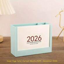 2026 Multifunctional Creative Desk Calendar Stand/Calendar Refill Set/Desk Calendar With Replaceable Date Refill/Monthly Planner/Calendar Stand/Pen Holder Storage/Christmas Gift
