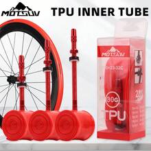 700x23/25/28/30/32C Road Bike Lightweight Inner Tube, Bicycle Tire With French Valve 45/65/85mm - Red - View 1
