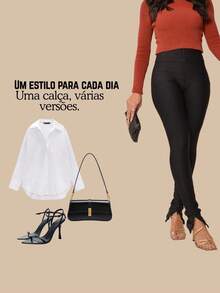 Calça Lipo C/3 Zíperes Suplex Power Modeladora Grossa - Preto - Visão 6