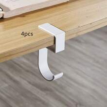 2个/4个五角形桌面边缘挂钩，办公学生背包挂钩，可拆卸桌面侧边收纳挂钩，便携式多功能挂钩 - 彩色 - 查看 11