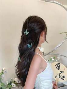 FURDANXINYI 12pcs Colorful Layered Net-Like, Vividly Colored Butterfly Wings Hair Accessory. Elegant Butterfly Beak Clips For The Forest Style Hair Clips! Perfect For Women's Fashionable Hairstyles! Ideal Choice For Weddings And Festival Parties!, Claw Clips, Hair Slide, Hair Barrettes - Multicolor - View 4