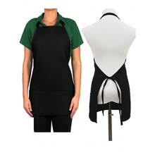 Unisex Black Apron: Adjustable, Waterproof, 3-Pocket | For Cooking, Grilling & Chefs - Black - View 2