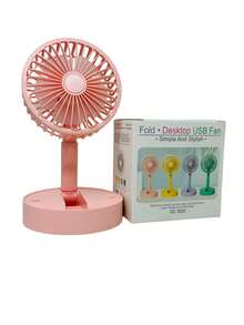 VENTILADOR RECARGABLE DE ESCRITORIO CARGA POR USB 3 VELOCIDADES 5 ASPAS CON GRAN POTENCIA - Rosa - Ver 5