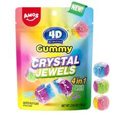 AMOS 4D Crystal Jewels Gummy Candy, Novelty Food 3.52oz Bag, Crunchy Outside, 4in1, 2 Textures 2 Flavors, Unique Candy, Gummy Treats - 100克 - 查看 8
