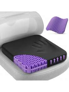 TushGuard Gel Seat Cushion For Long Sitting, Enlarged & Thickened Patent Design Office Chair Seat Cushion, Breathable Cooling Pads For Chairs, Soft Car Cushions For Wheelchair(Large, Black) - Black - View 12