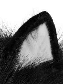 Máscara de cabeza de lobo o zorro de piel sintética, accesorio de disfraz de peluche para cosplay y fiestas - Multicolor - Ver 9