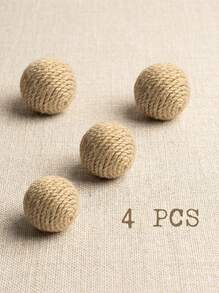 PETSIN 2/4/6pcs Natural Sisal Grass Balls And Chasing Toys, Handmade Cat Toys For Indoor Cats - Multicolor - View 2