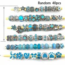 40颗欧式珠子，铜芯大孔树脂隔珠，无铜彩色玻璃珠，水晶珠，适合DIY珠宝制作 - 彩色 - 查看 12