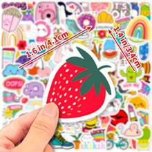 100Pcs/Set Of Fun Stickers With Cute Cartoon Patterns-Waterproof Vinyl Stickers For Laptops,Water Bottles And Suitcases-Reusable And Mixable Colors,Cute, Beautiful And Easy To Apply,Durable - 彩色 - 查看 3