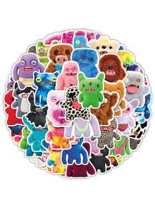 50pcs Monster Stickers - Funny Cute Cartoon Big Mouth Stickers, Great For Water Bottles, Stationery And DIY Projects - Multicolor - View 3