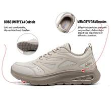 Skechers 男士 BOB'S 系列系带休闲鞋，适合户外、旅行、日常通勤、学生健身训练，舒适透气休闲跑鞋，118077-NAT - 自然色 - 查看 1