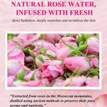 Spray de agua de rosas marroquí, tónico hidratante, refrescante y no pegajoso, fácil de absorber, adecuado para la hidratación de todo el Body, ideal para pieles sensibles antes del maquillaje, con efecto de compresa húmeda, reparador y calmante