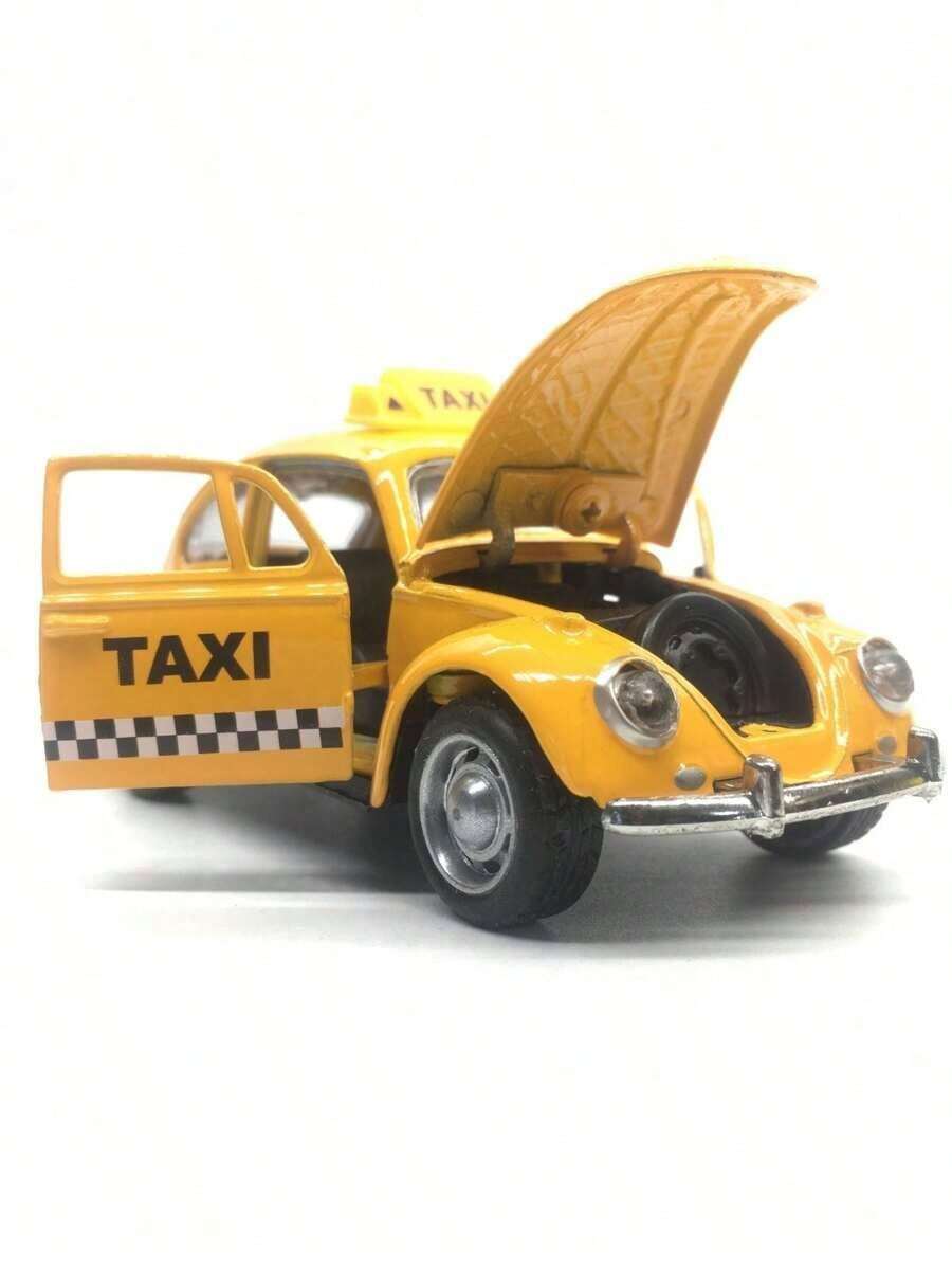 Miniature Metal Friction-Powered Toy Car - 黃色 - 查看 1