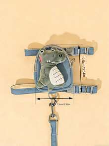 1pc Plush Dinosaur Decor Pet Collar, Harness, Treat Bag And Leash Set, Designed For Small Cats And Dogs, Provides Effective And Comfortable Mobility Support For Walking Cats/Dogs - Multicolor - View 2