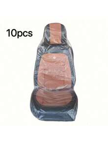10件/套 一次性汽车座椅套 - 加厚PVC通用型防污染保护套，耐磨，易于维护和修补（不可水洗）