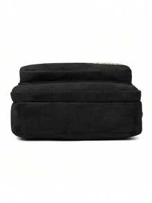 Mini Solid Color Suede Crossbody Bag, Multi-Compartment Shoulder Bag, Fashion Versatile Coin Purse & Phone Pouch - Black - View 8