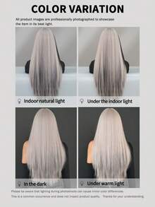 7JHH WIGS 24英寸长直发银灰色假发，混黑色挑染，蓬松柔软，带刘海，外观自然，采用耐热合成纤维制成，时尚女孩日常佩戴、动漫或角色扮演、音乐节、舞会、街头服饰等场合均可使用，也是母亲节礼物的理想之选。 - 銀色 - 查看 8