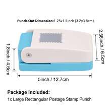 1.5x1.5英寸大号方形印章打孔器，方形杠杆式工艺打孔器，适用于纸艺、剪贴簿、DIY卡片制作和其他艺术工艺用品 - 彩色 - 查看 13