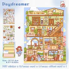 2 Sheets 27.5*21cm Large Size Miniature Scene Stickers, 2 Pattern Options, Includes 2 Sheets Pet Stickers + 1 Sheet Scene Cardboard + 1 Sheet Reference, Suitable For Christmas, New Year, Holiday Party, Gifts, Envelopes, Cards DIY Decoration, PVC Sticker Scrapbook Supplies Scrapbooking - Cartoon Landscape Stickers - View 5