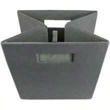 YQQ DII Cajón de Almacenamiento de Tela Plegable con Lados Duros para organización del hogar y la Oficina Sólido Gris Pequeño 11190 - gris - Ver 5