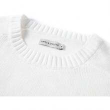 ¡RecomendadoSimple&Opulence - Suéter de chenilla para mujer, cuello redondo, manga larga, dobladillo acanalado, cuello redondo¡Top de Temporada - Blanco - Ver 4