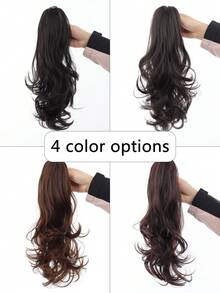 1件装合成马尾假发，自然波浪，合成爪夹马尾，爪夹发髻发夹，合成假发髻假发，适合女性女孩派对角色扮演日常使用 - 彩色 - 查看 6