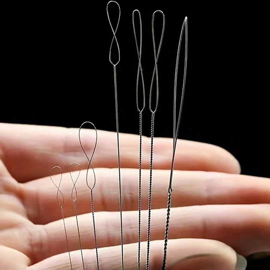 7pcs Stainless Steel Beading Needles Set, Suitable For Fine Beads, DIY Jewelry Making Tools, Durable And Flexible
