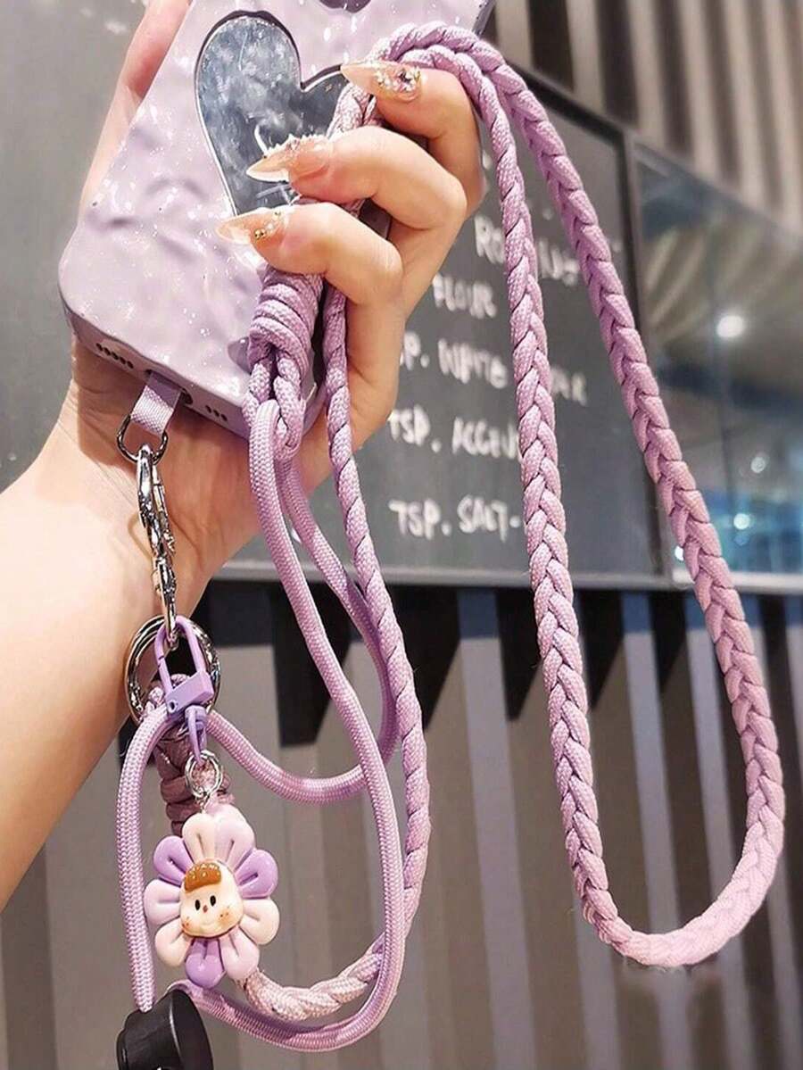 2026 New Year's Gift Crossbody Phone Lanyard, Valentine's Day Lanyard Hand, Small Daisy Pendant Machine Lanyard, Women's Crossbody Adjustable Ponytail Braided Rope Long Cartoon Cute Pendant Pendant Outdoor Travel - Multicolor - View 1