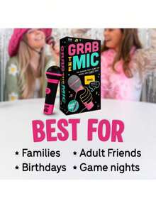 Lucky Egg Wireless Microphone Singing Game Set - Family Party Board Game With Soft Foam Mics, Interactive Toy For 2-10 Players 8+, Great Holiday Gift For Girls And Kids, Fun For Family Interactions - A - Xem 8