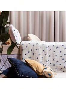 3-Piece Cotton Quilt Set, 150 Thread Count, Printed Soft Bedspread, Various Colors (King/Queen/Double), Essencialle - Bãi biển - Xem 5