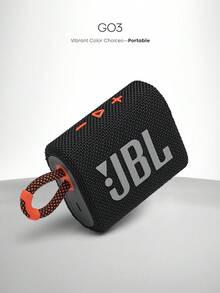 JBL Loa Bluetooth mini di động Go 3, âm thanh lớn và âm trầm mạnh mẽ, chống nước và bụi IP67, thời gian phát nhạc 5 giờ, lý tưởng cho gia đình, ngoài trời và du lịch. - Đen và cam - Xem 1