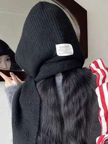 1pc Women's Wool Hooded Scarf, Large Shawl Balaclava Hat, Knitted Scarf Cowl Neck Warmer, Suitable For Daily Wear In Winter Vacation Outfits - Multicolor - View 15