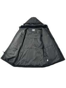 CAMEL CROWN Parka acolchada con capucha larga para hombre, abrigo casual a prueba de viento para invierno - Gris - Ver 6