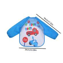 1 件装婴儿防水防脏喂食围兜，薄款秋季春季设计，适合男孩和女孩，儿童艺术绘画罩衫