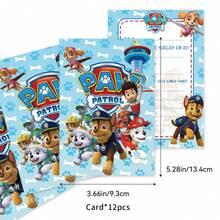 12pcs Paw Patrol Invitation Cards, Party, Birthday, Gift - Multicolor - View 9