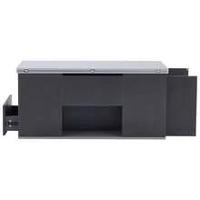 =313593594GAAHebbarer Multifunktions-Couchetisch - Tischplatte öffnet Sich Zu 2 Tischen, Dunkelgrau + Hellgrau, Large Kapazität, Modern Wohnzimmermöbel, Büro Esstisch Beistelltisch Multifunktionstisch - Gray + Particleboard - View 5