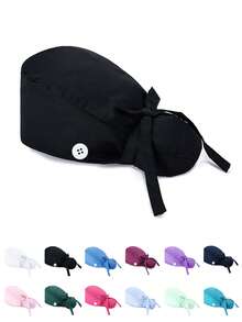 1顶可调节工作帽，带马尾辫孔、棉质吸汗带和弹性帽带，适合工作场合。 - 彩色 - 查看 6