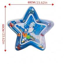 1个加厚充气海豚婴儿水垫，儿童拍打垫，PVC海洋鱼图案水上游戏垫玩具，婴儿拍打垫坐垫（款式和颜色随机），适合室内、沙滩、爬行和训练 - 适用于婴幼儿和新生儿，锻炼肌肉，促进发育 - 承重50公斤，柔软玩具，感官玩具，减压玩具，旅行玩具，婴儿必备，幼儿玩具，水上玩具，圣诞节，儿童生日礼物 - 彩色 - 查看 13