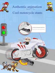 Spin Master Moto Pups Character's Deluxe Pull Back Motorcycle With Wheelie Feature And Figure Full Set Children's Toy Car