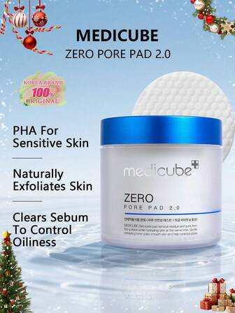  Medicube ZERO PORE PAD 2.0, แผ่นทำความสะอาดสองด้าน, รูขุมขนที่มองไม่เห็น, การผลัดผิวอย่างรวดเร็วใน 60 วินาที, เหมาะสำหรับผิวบอบบาง, ขนาดเดินทาง, โทนเนอร์ชุ่มฉ่ำ, ปรับสภาพผิว, ทำความสะอาดหลังออกกำลังกาย, ฟื้นฟูข้ามคืน | เครื่องสำอางเกาหลี | 155 กรัม/5.46 ออนซ์