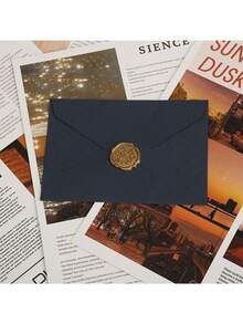 亚麻纹理信封及信纸套装，西部风格复古风邀请函，亚麻明信片，信封+火漆印章套装，送朋友的礼物