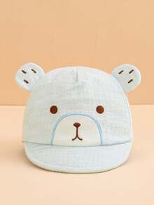 1pc Infant Thin Soft-Brimmed Bear Ear Baseball Cap, Adorable Sunscreen Hat, Elastic & Comfortable Design Suitable For 0-3 Months Newborn Baby, Multi-Color Options - Multicolor - View 11