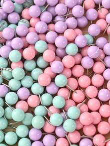 100pcs/Box Macaron Shaped Push Pins, Suitable For Bulletin Board, Cork Board, Wall, Map, Calendar, Photos, Transparent Round Thumbtacks, Map Pins, Thumbtacks With Storage Box, 60pcs/Box Large Size Steel Tip And Transparent Plastic Pins For Daily Study, Office Data Storage And File Organization - Multicolor - View 13