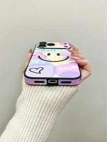 笑脸彩绘皮革纹理全屏侧边温馨印花加厚防摔高端简约手机壳保护套，兼容 17、17 Pro、17 Air、17 Pro Max / 14、14 Pro、14 Pro Max、13、13 Pro、13 Pro Max、11、11 Pro Max、12、12 Pro、12 Pro Max、15、15 Pro、15 Pro Max、16、16 Pro、16 Pro Max，高端防摔手机壳 - 彩色 - 查看 5