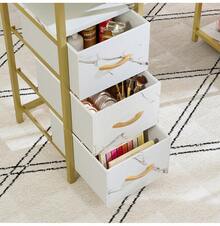 Minimalista Mesa Manicura Estética Unas 3 Cajones+estantería - Blanco - Ver 5