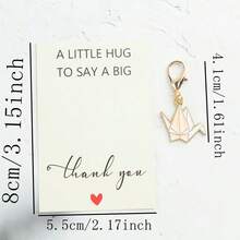 1pc/2pcs Origami Crane Keychain Pendant, Minimalist Design, Comes With Thank You Card, Decor For Bags, Handbags, Great Gift For Friends, Partners, Classmates - Multicolor - View 2