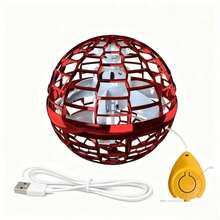 Suspended Rotating Anti-Gravity Rebound Flying Toy Powered  USB,  LED Light That Can Float And Fly. Lightweight Rotating Flying Ball Is Suitable As A Gift For Boys, Girls And Teenagers For Outdoor Activities,  Doesn't Require Batteries. - 紅色 - 查看 7